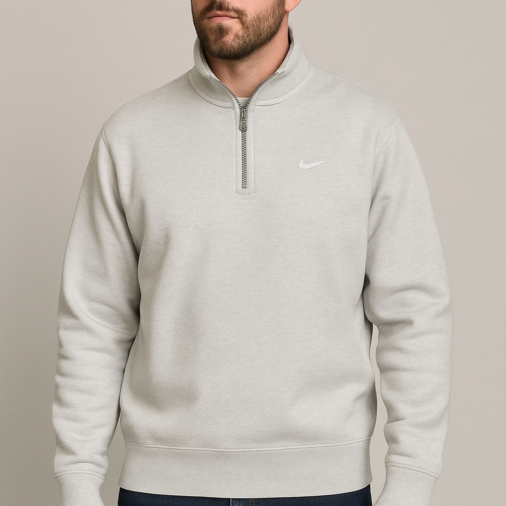 Nike Men's Gray Half-Zip Sweater